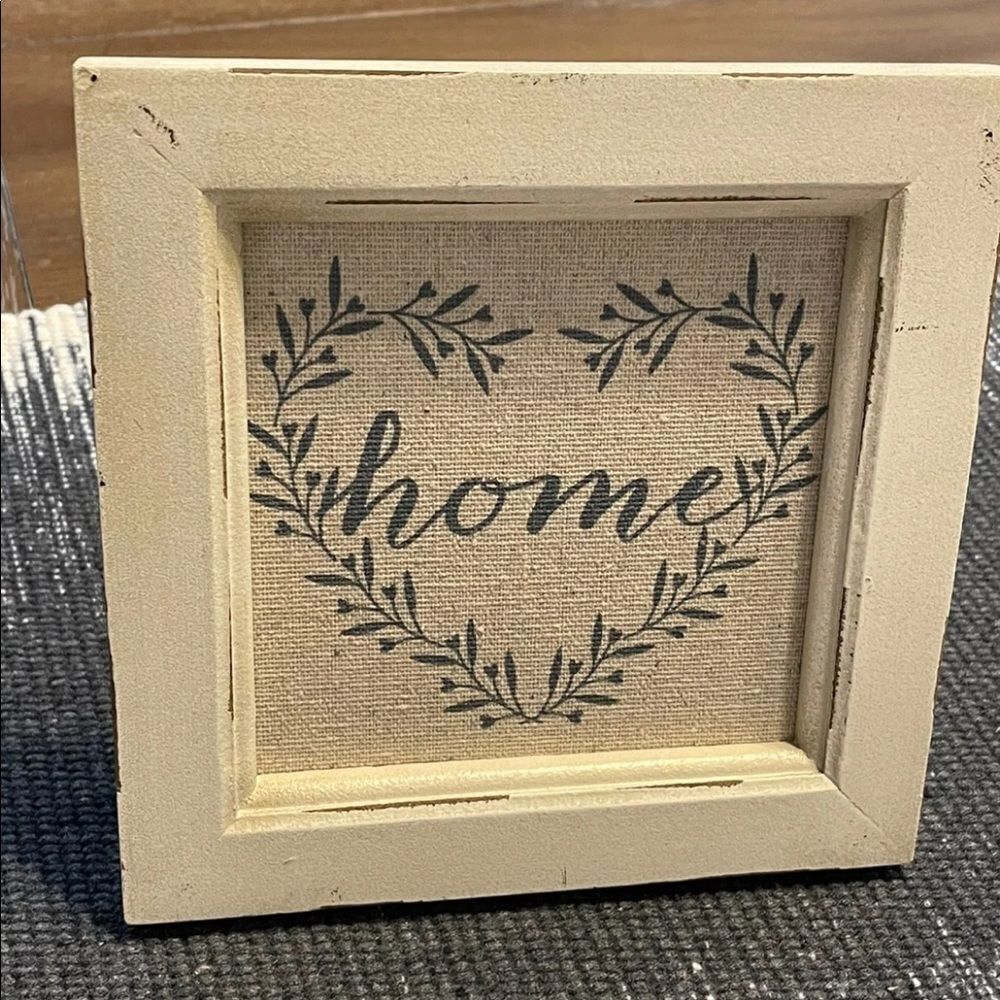 Rustic Home Off White and Gray / Blue Distressed Decor Frame